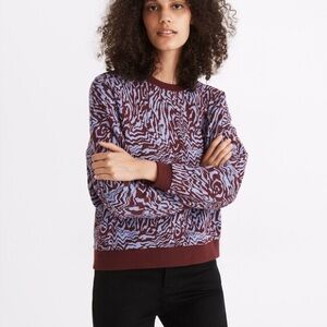 MADEWELL Re)sourced Cotton Oversized Sweatshirt in Tigerized Print